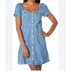 Madewell Denim Puff Sleeve Smocked Mini Dress SIZE 12